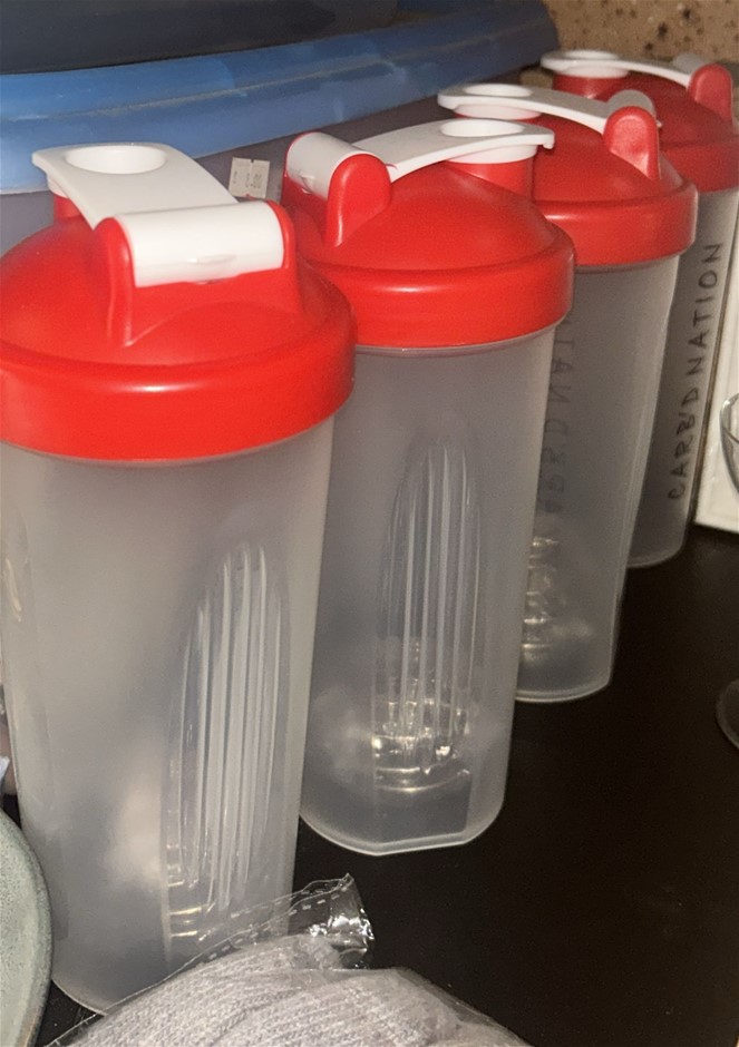 4x Plastic Protein Shake Bottle