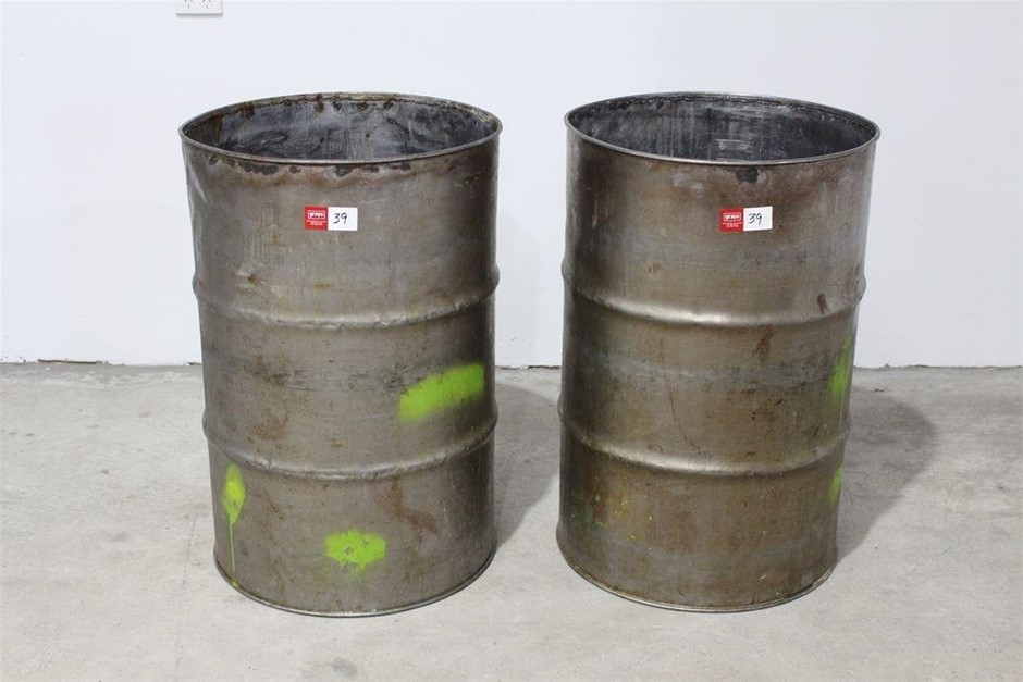 2 x 44 Gal Stainless Steel Drums