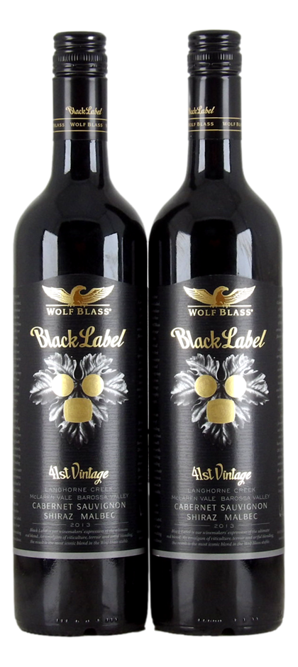 Wolf Blass Black Label Cabernet Shiraz Malbec 2013 (2x 750mL), SA.