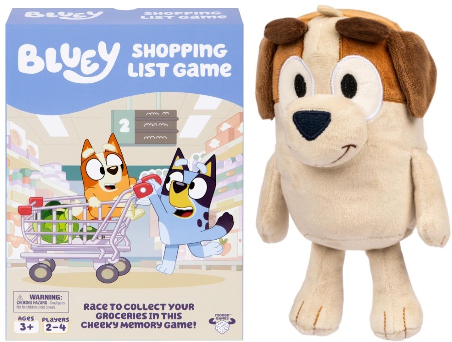 BUNDLE of Bluey Plush, 16-23cm Tall Plush Toys, Jack + Bluey Shopping List