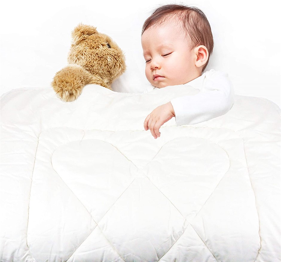 WOOLCOMFORT Australian Made Merino Wool Quilt/ Doona/ Duvet 350GSM, Cot/Cot