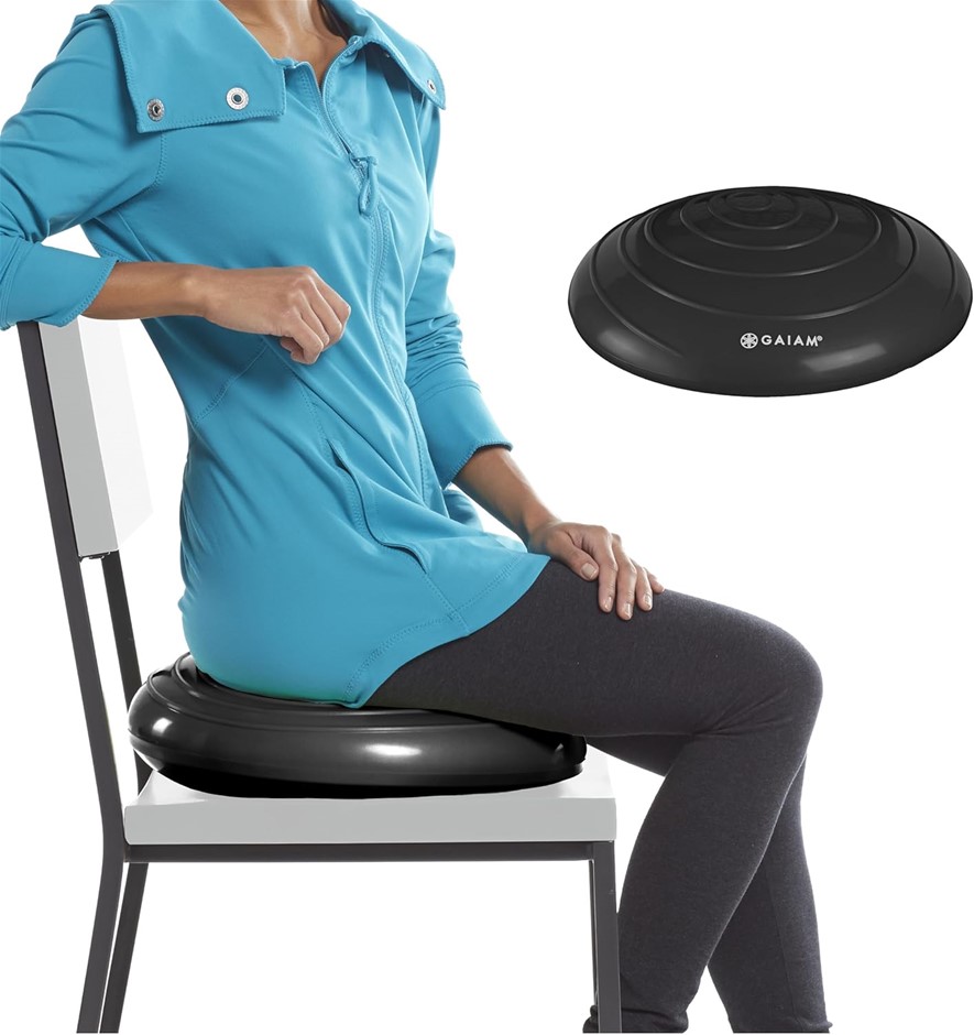 Gaiam Balance Disc Wobble Cushion Stability Core Trainer for Home or Office