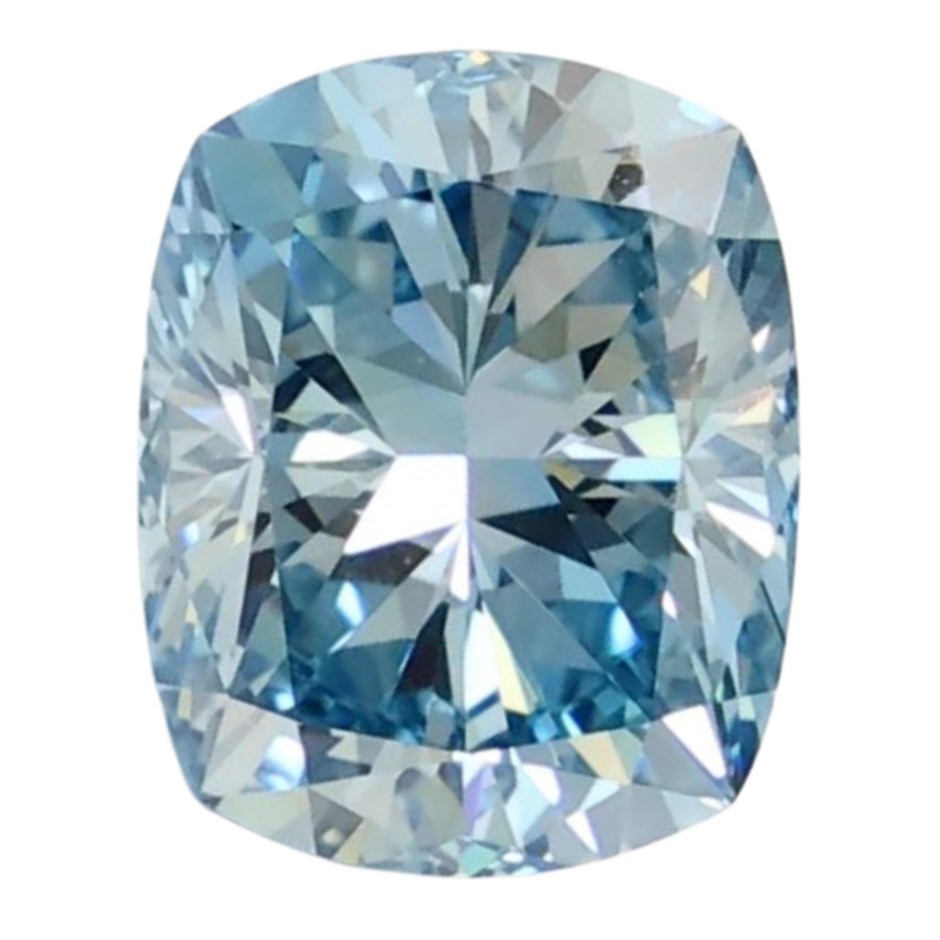 2.69 Carat Cushion Cut Diamond Vivid Blue/VS2
