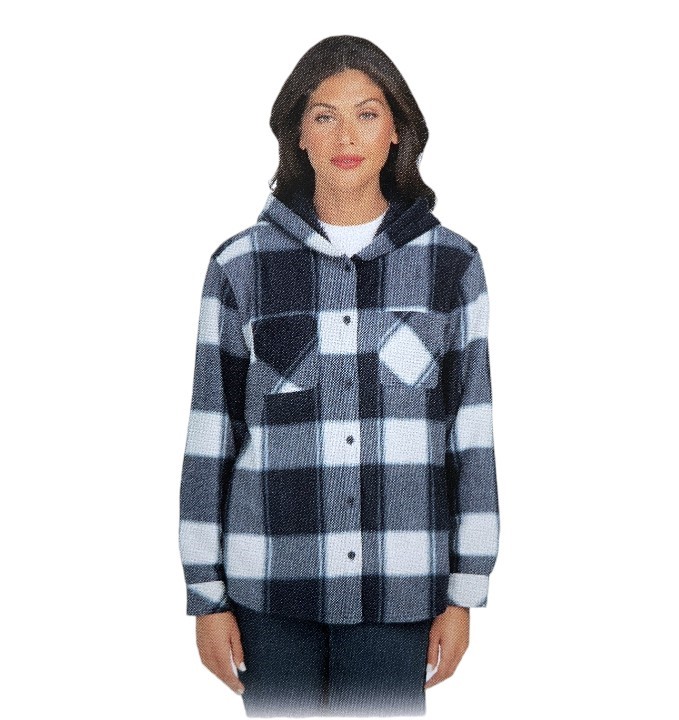 BOSTON TRADERS Women's Hooded Shacket, Size S, China Blue.