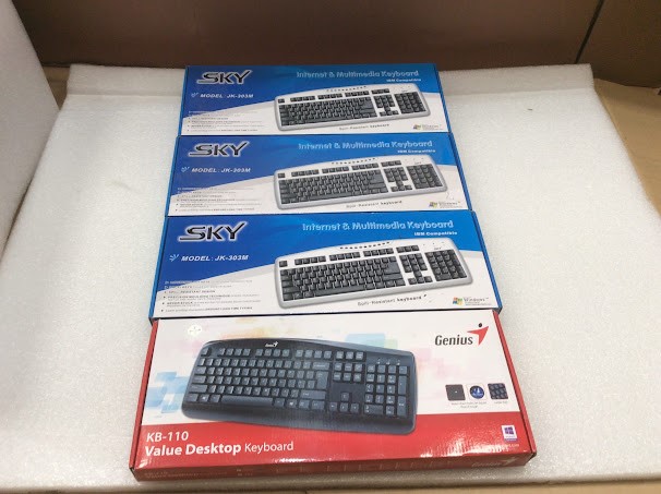 Sky JK-303M Multimedia Keyboard & Genius KB-110 Keyboard New (lot of 4)