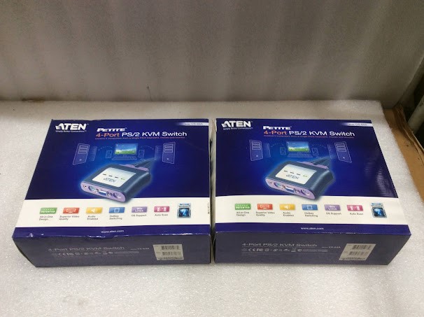 ATEN Petite 4-Port PS/2 KVM Switch - New (Lot of 2)