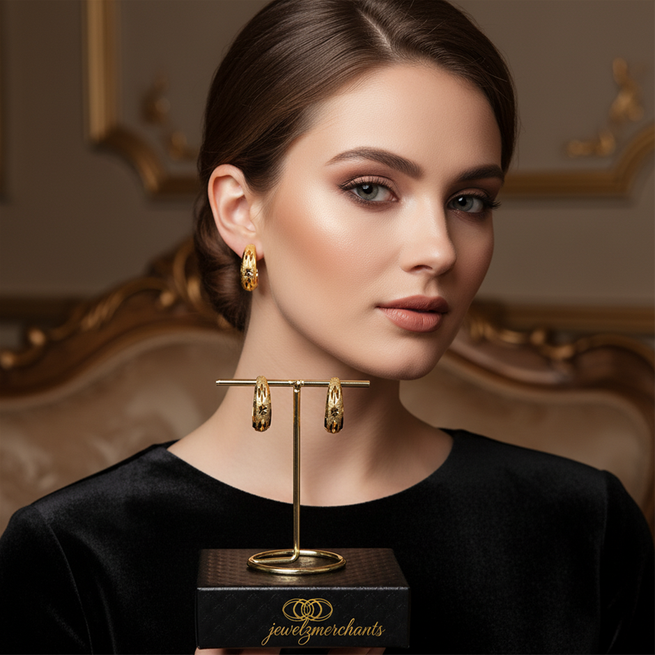 22K/Italy  Gold Filled Earring-Bonus Gift -(stamped 22K/Italy)-Warranty