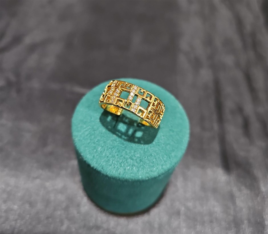 22K/Italy Yellow Gold Filled Ring(stamped 22K/Italy)Bonus Gift