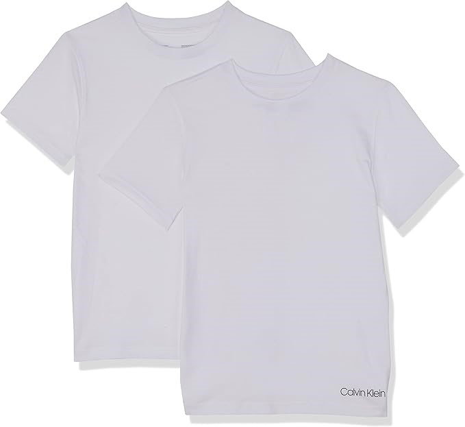 2 Pack x CK Baby Boys Crew Neck T-Shirt, Size M(8/10), White/White, 5140. R