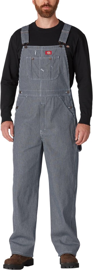 DICKIES Men's Bib Overall, Hickory Stripe, 36W x 32L, 83297HS. Buyers Note