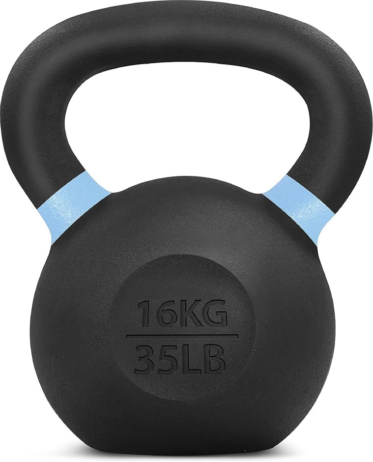 YES4ALL Powder Coated Cast Iron Competition Kettlebell with Wide Handles &