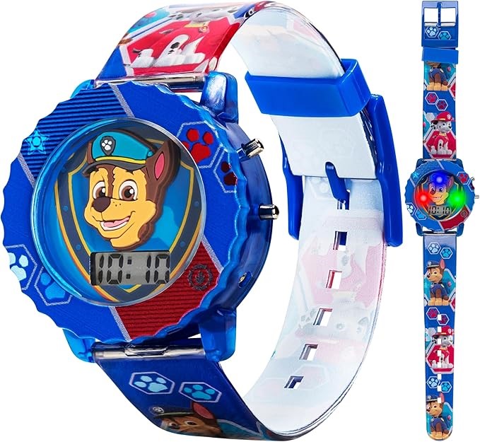 ACCUTIME Paw Patrol Kids' Digital Watch with Blue Case, Comfortable Blue St