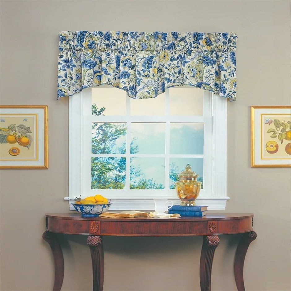 WAVERLY Imperial Dress 80-Inch by 18-Inch Window Valance, Porcelain
