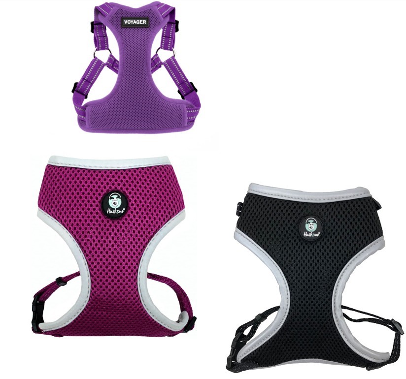 3 x MEDIUM DOG HARNESSES; COMRPISES OF 1 x Huskimo Meshfit Dark Sky, 1 x Hu