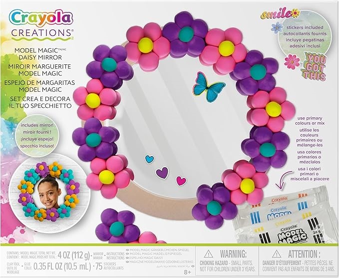 2 X CRAYOLA Creations Model Magic Daisy Mirror Craft Kit.
