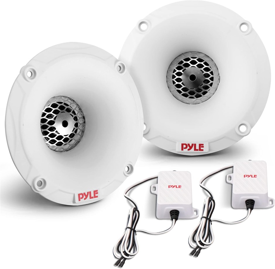 Marine Tweeter Speaker System, One Pair 1inch PEI White Dome Tweeter with H