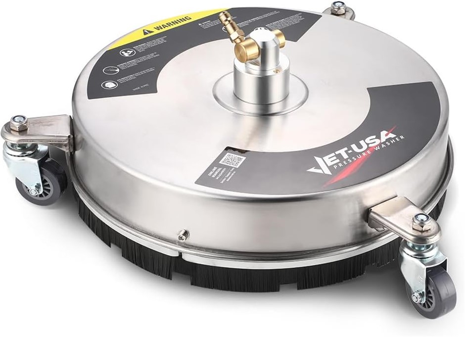 JET-USA 15" Stainless Steel Surface Cleaner Pressure Washer Attachment.