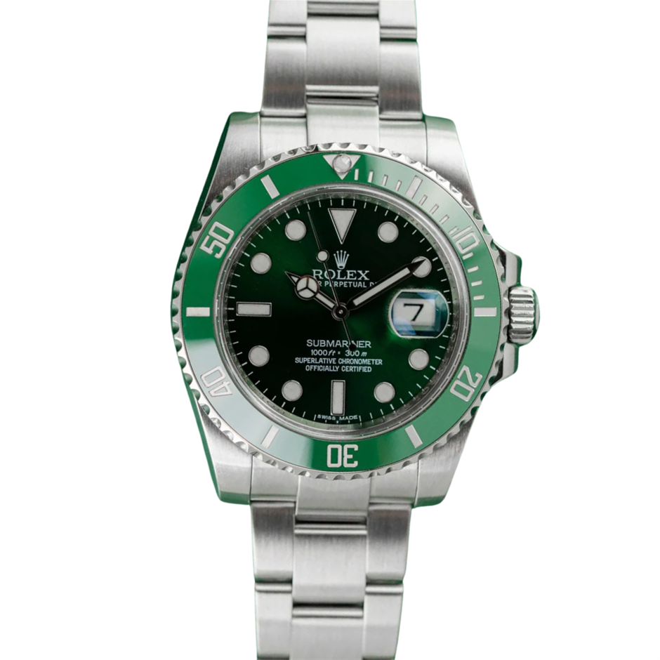 ROLEX SUBMARINER DATE HULK 40MM STAINLESS STEEL 116610LV AUTOMATIC BXO&COA