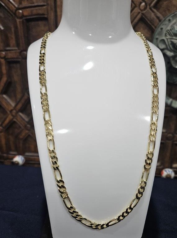 14K/Italy Stamped Yellow Gold Filled Figaro Chain -50cm-Bonus Gift