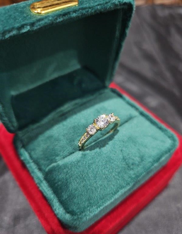 14K/Italy 1.5ctw Yellow Gold Filled Ring(stamped)Warranty Quality-7US