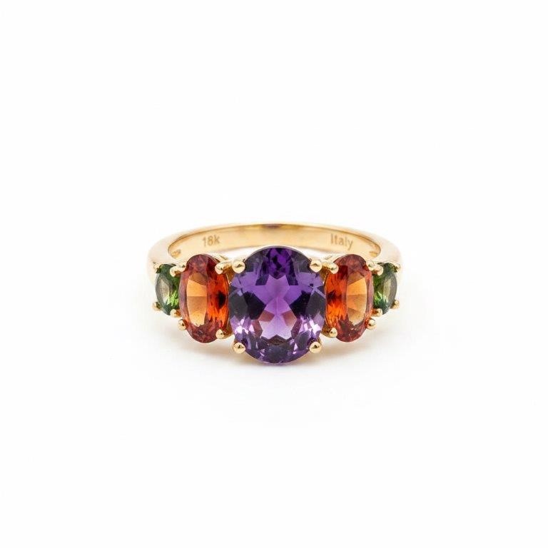 18K/Italy 3.5ctw Oval Cut Yellow Gold Filled Ring Warranty Quality-8US