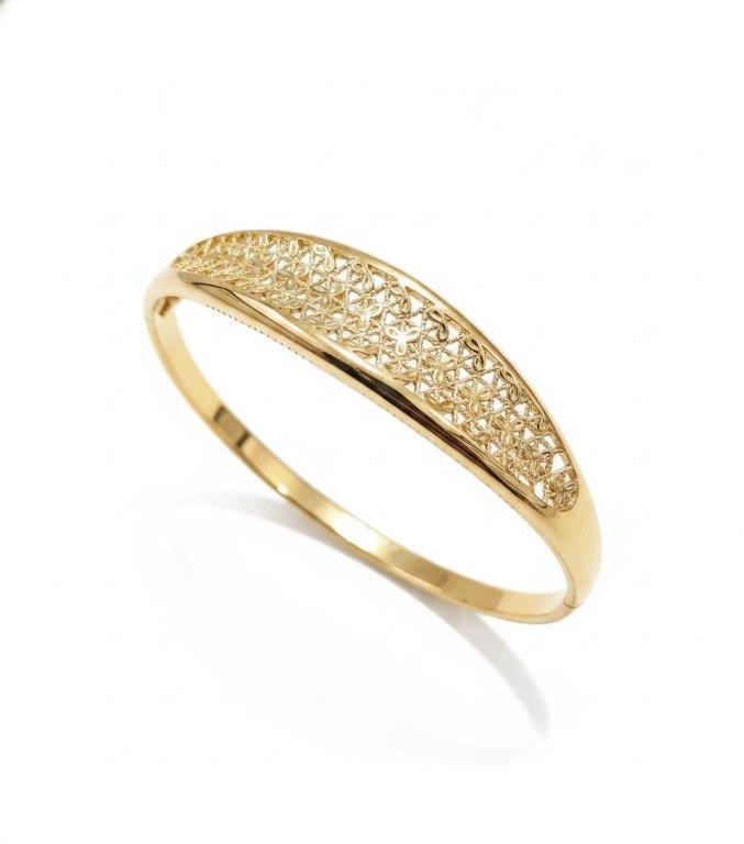 18K/ITALY Yellow Gold Filled bangle -(stamped 18K/Italy)