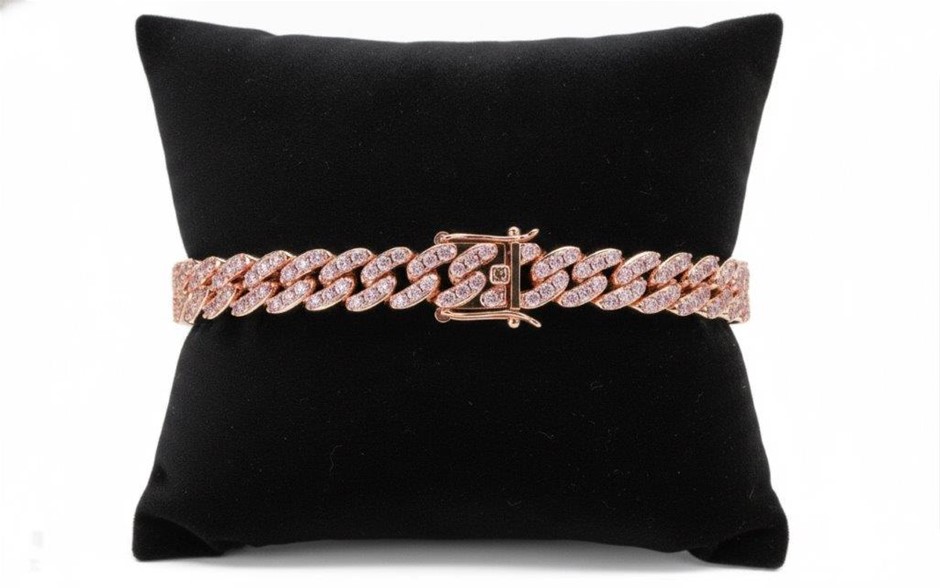 18k Rose Gold Filled Pink Bracelet stamped(18K)-17.5cm