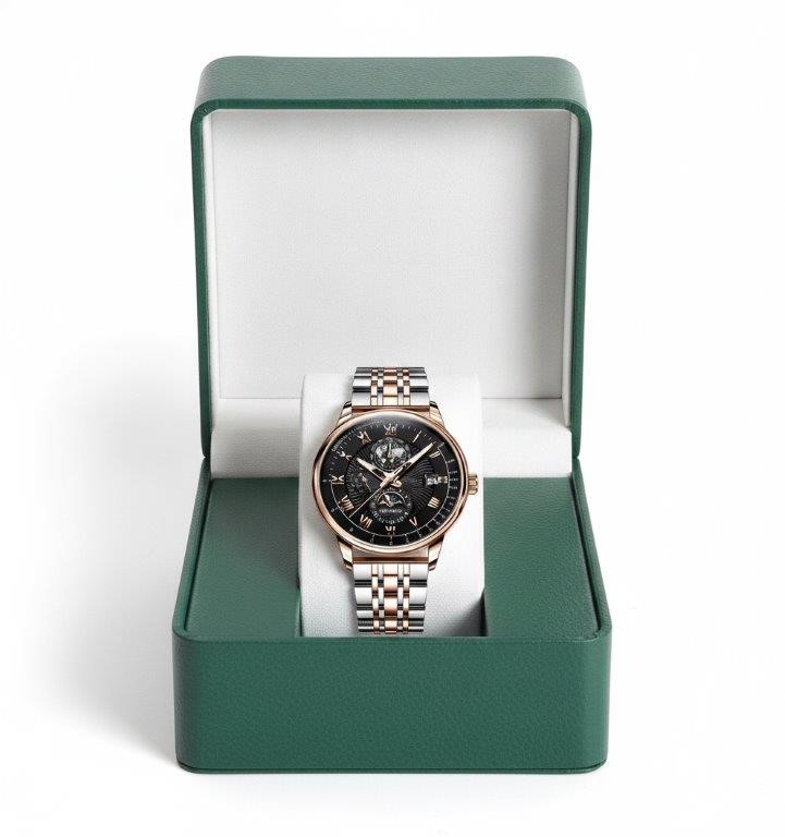 6-Piece Jewellery Set.Watch,Bracelets, Ring & Two Earrings(Gift Box)