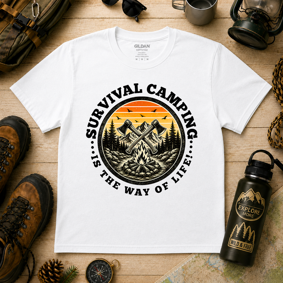 "Survival Camping Is The Way Of Life Shirt!" Outdoor's Adventure - Xlarge