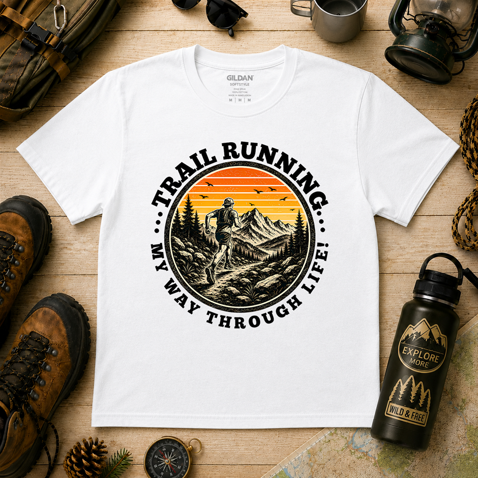 "Trail Running My Way Through Life T-Shirt!" Outdoor's Adventure - Xlarge