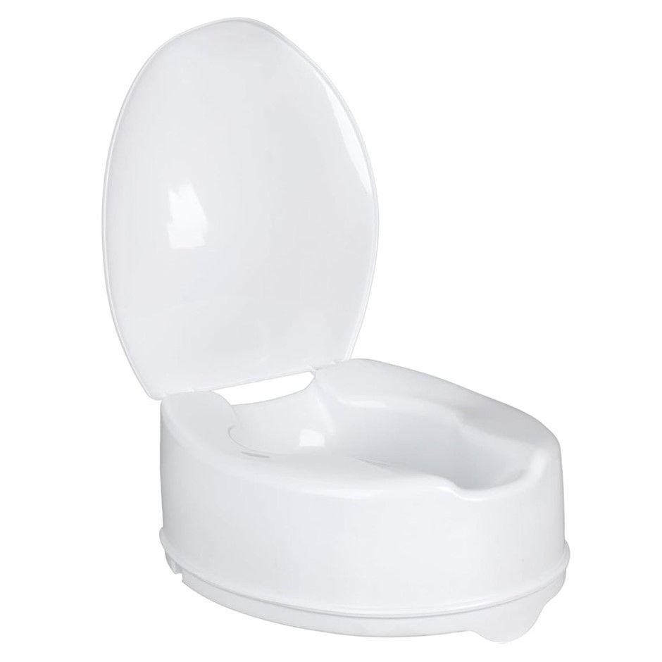 HOMECRAFT Savanah Raised Toilet Seat, 15cm High with Lid, 40 x 36 x 15 cm,
