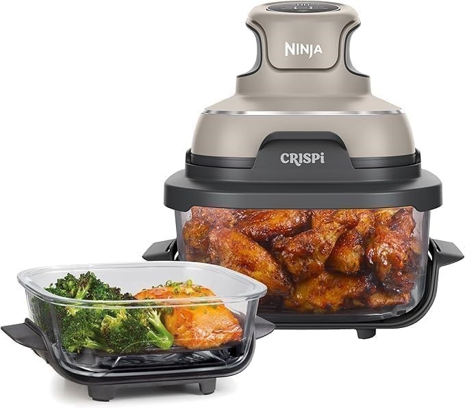 NINJA 4-in-1 Portable Glass Air Fryer, Stone, FN101STANZ.