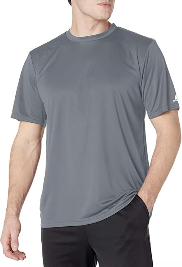 2 x RUSSELL ATHLETIC Men's Performance Tee, Size M, Steel, 629X2M. Buyers
