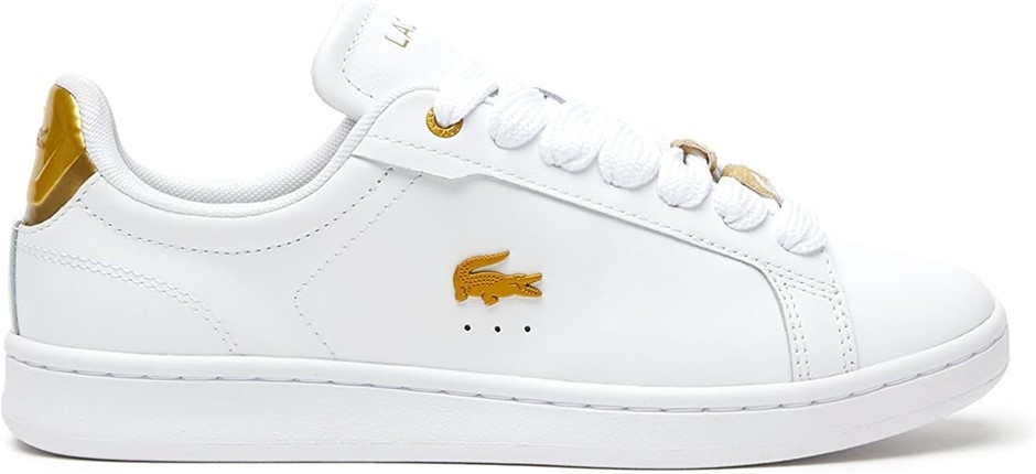 LACOSTE Women's Carnaby Pro 123 5 SFA Sneaker, Size US5/EU35.5, White/Gold,
