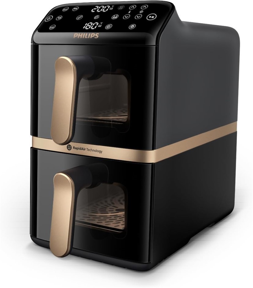 PHILIPS 4000 Series Stacked Dual Basket Airfryer, 10L.