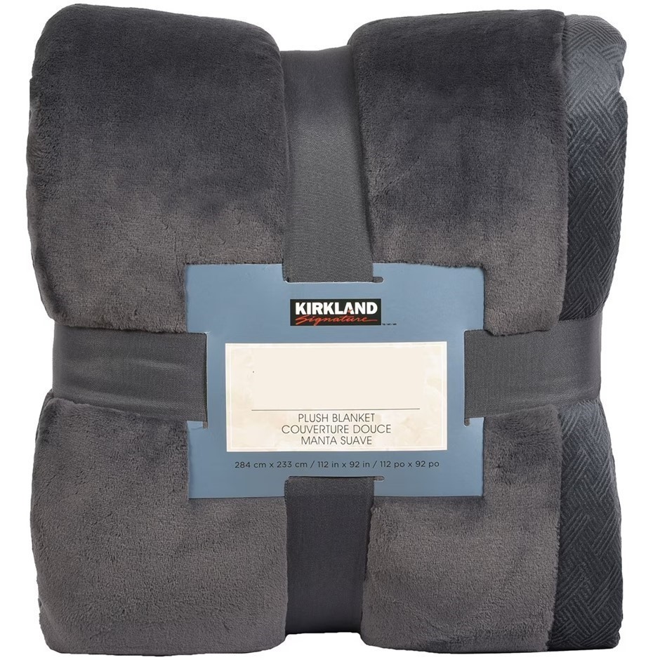 SIGNATURE King Size Tres Grand Lit Cama Plush Blanket, 180cm, Grey. NB: Not