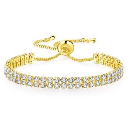 Two Rolls 925 Sterling Silver Tennis Bracelet   Brilliant Cut Simulated