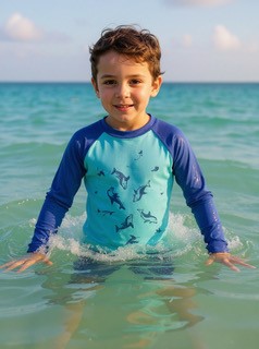 Rash vest made with water reactive fabric - Size: 6