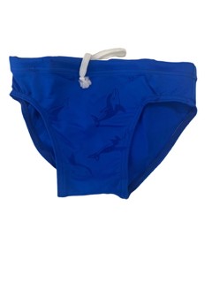 Swim brief made with water reactive fabric. Royal .Size 10