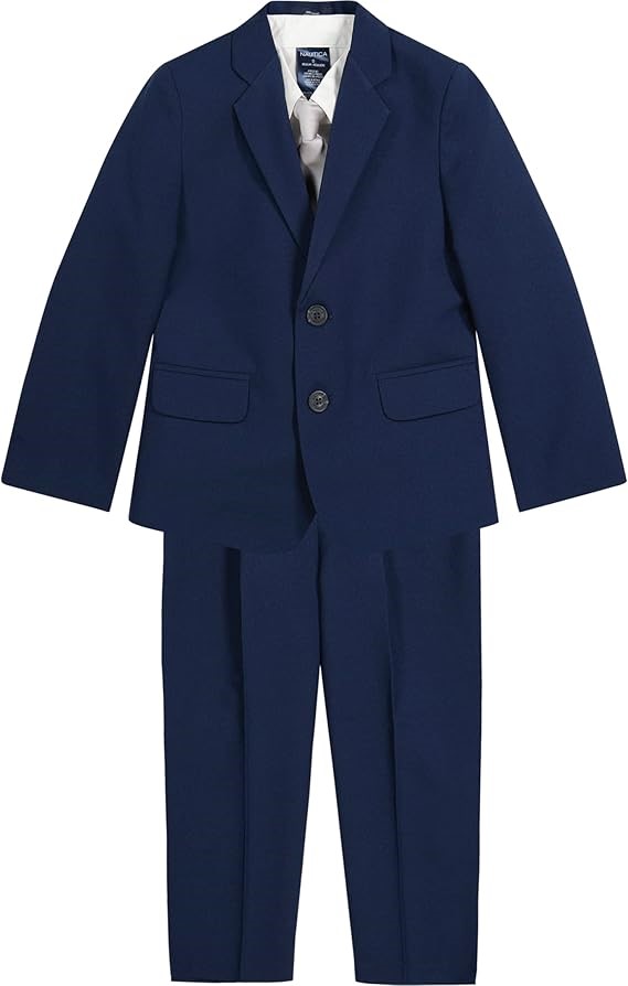 Nautica Boys' 4-Piece Tuxedo Suit Set with Jacket, Pants, Dress Shirt & Bow