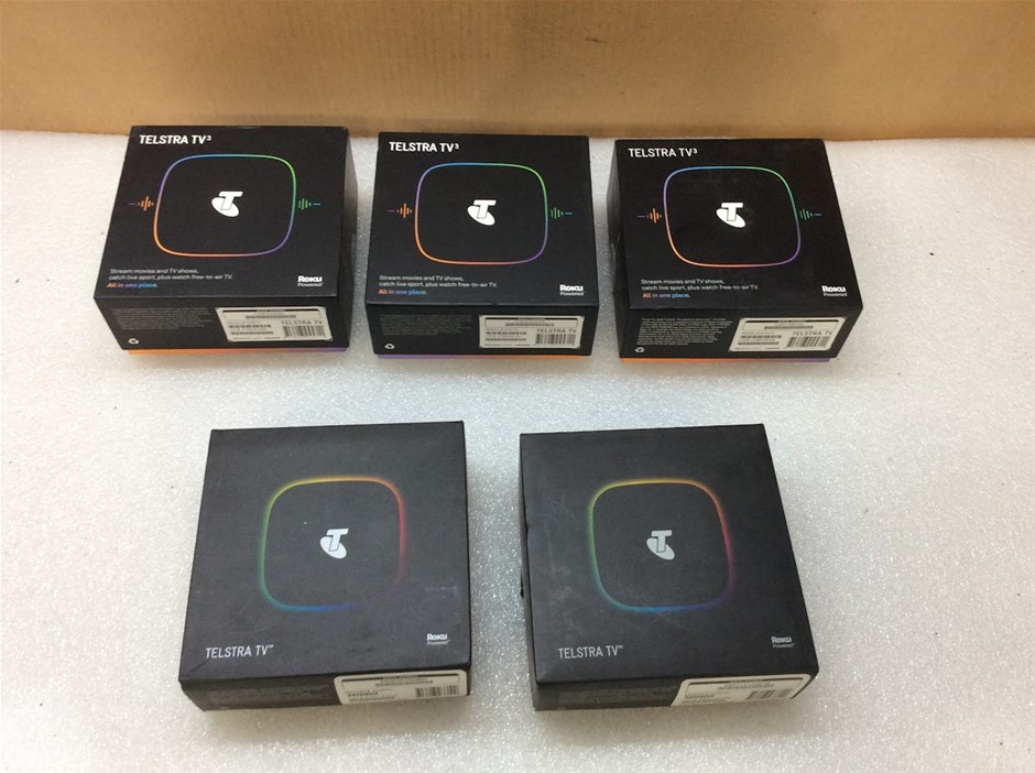 Telstra and Streaming Media Player- New Unboxing (Lot of 5)