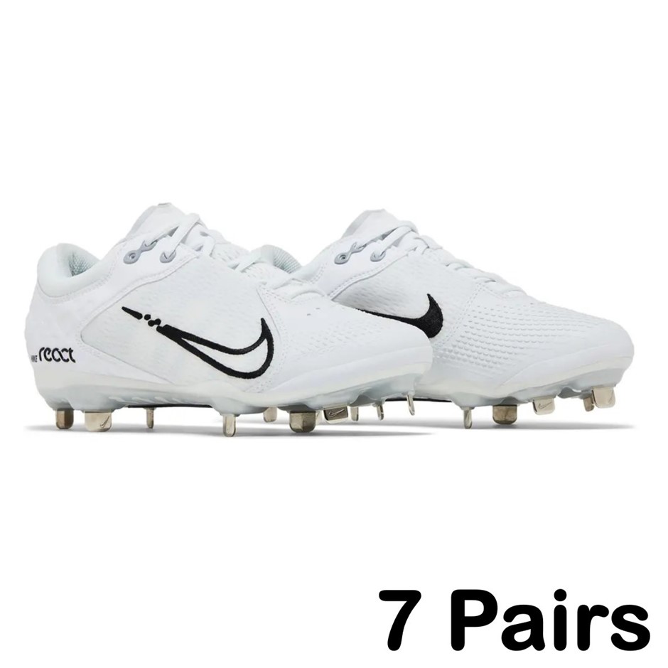 7 x NIKE Women's Hyperdiamond 4 Elite Softball Cleats Size 7.5, White