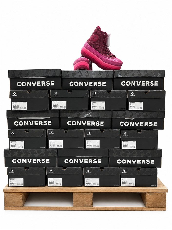 100 x  CONVERSE Women's  Chuck Taylor All Star Lift Hi Miley Cyrus Pink, Si