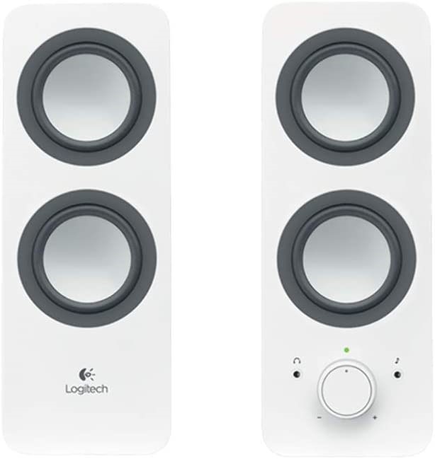 LOGITECH Stereo Speakers Z200, White. NB: Minor Use.  Buyers Note - Discoun
