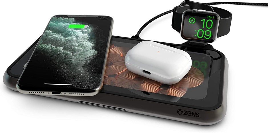 ZENS Liberty 16 Coil Glass Dual Wireless Charger. NB: Minor Use. Buyers No