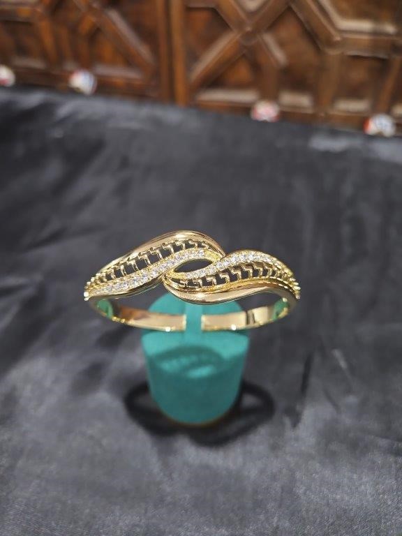 18K/Italy  Gold Filled Bangle -(stamped 18K/Italy)-Warranty Quality-Bonus