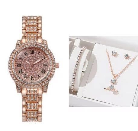 6-Piece Jewellery Set.Watch, Necklace, Bracelet, Ring & Earrings