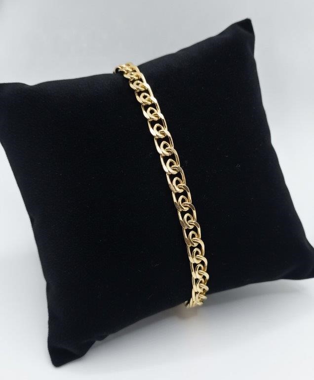 18K/Italy  Yellow Gold Filled bracelet(stamped)-Bonus Gift