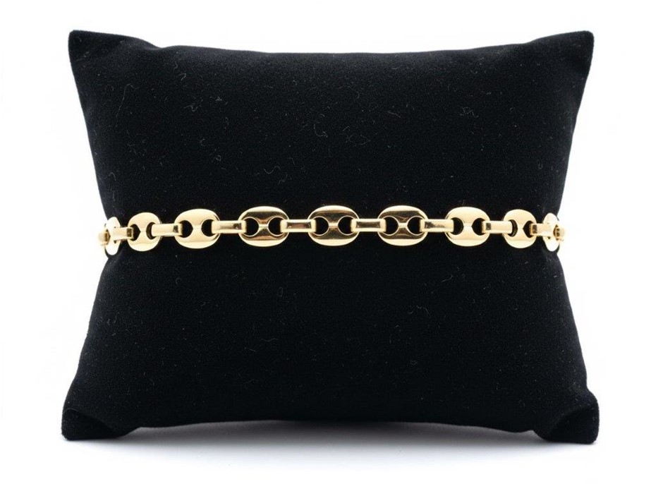 18K/Italy Yellow Gold Filled bracelet(stamped)-Bonus Gift