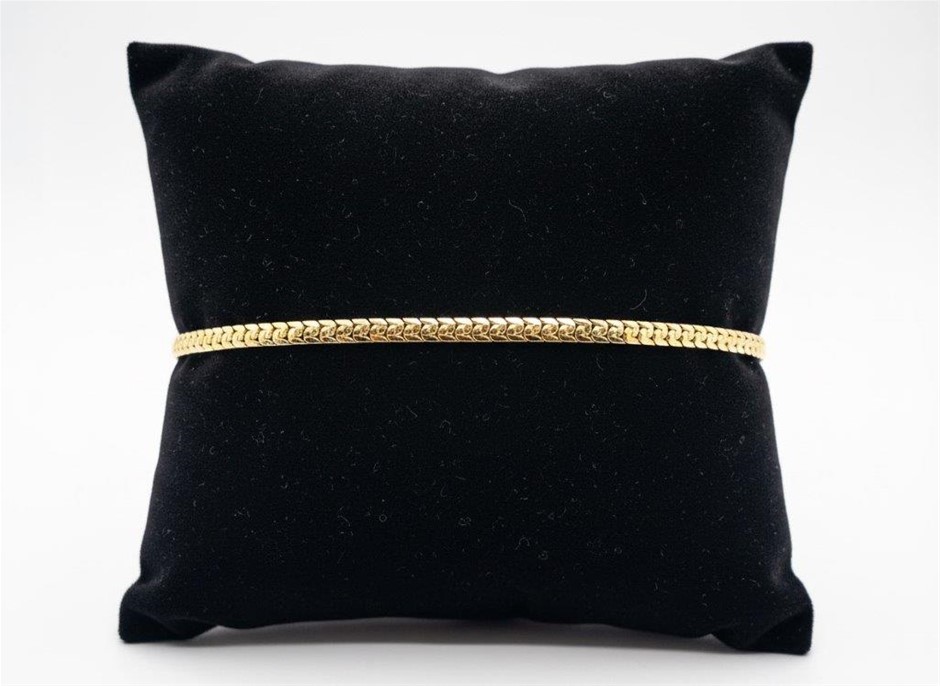 18K/Italy  Yellow Gold Filled bracelet(stamped)18.5cm-Bonus Gift